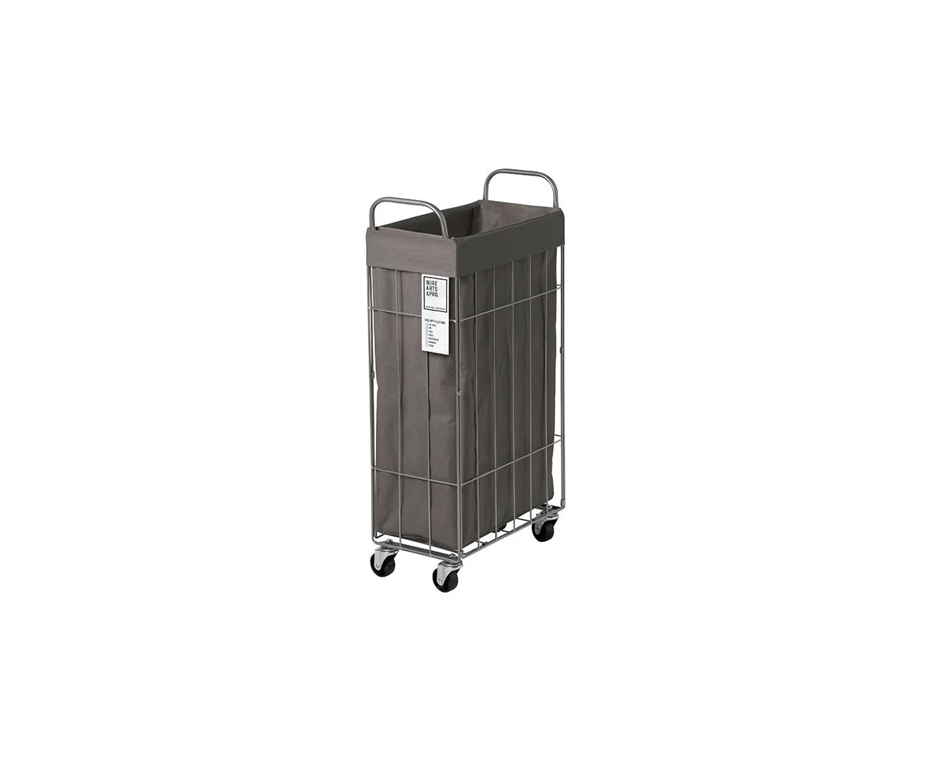 003307 WIRE ARTS&PRO FOLDING LAUNDRY SQUARE BASKET with CASTER 40L/SLIM