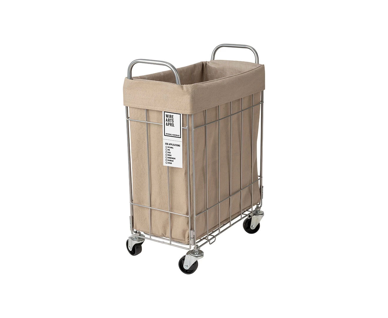 003269 WIRE ARTS&PRO FOLDING LAUNDRY SQUARE BASKET with CASTER 28L