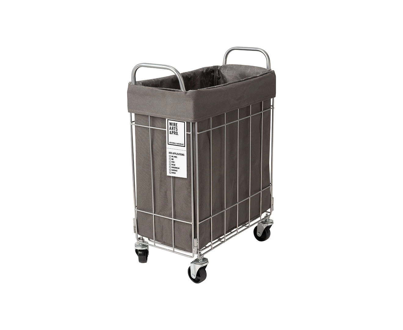 003269 WIRE ARTS&PRO FOLDING LAUNDRY SQUARE BASKET with CASTER 28L