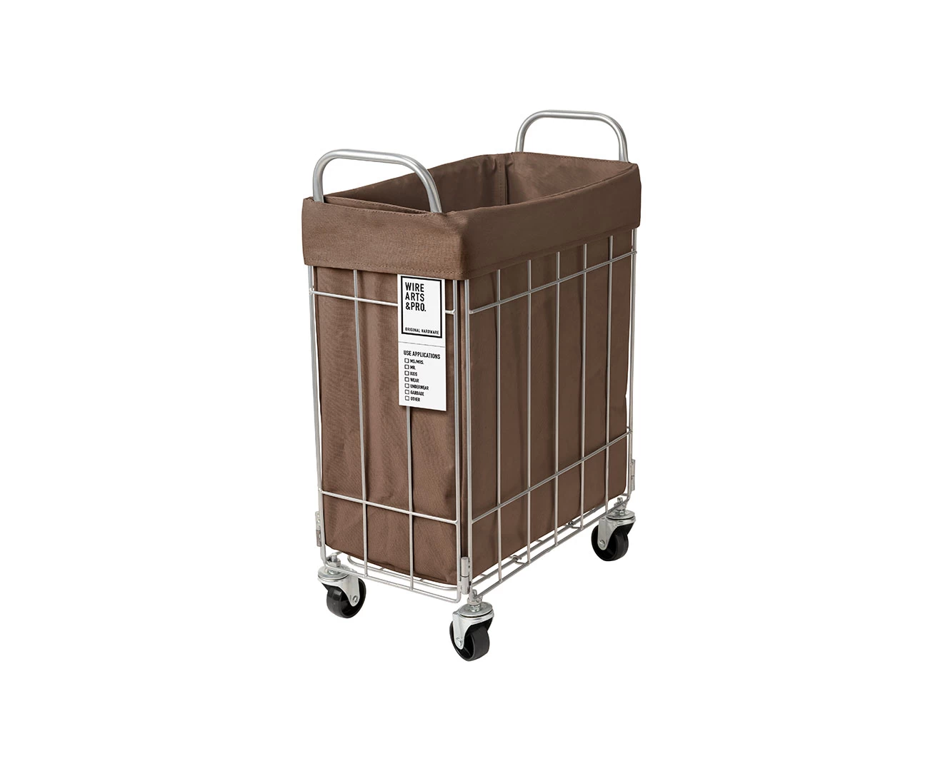003269 WIRE ARTS&PRO FOLDING LAUNDRY SQUARE BASKET with CASTER 28L