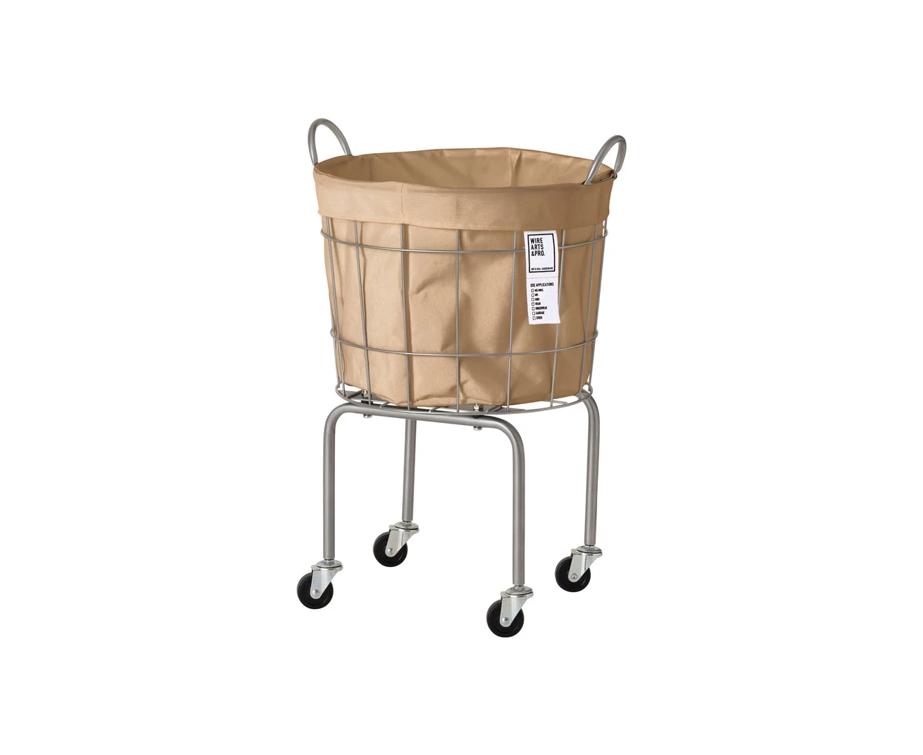 003334 WIRE ARTS & PRO.LAUNDRY ROUND BASKET with CASTER LEG 35L