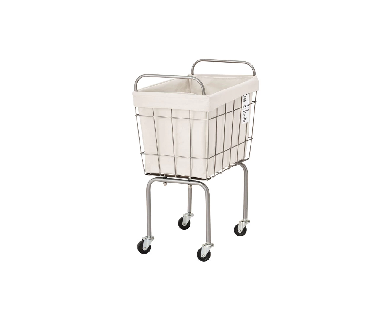 003333 WIRE ARTS & PRO.LAUNDRY SQUARE BASKET with CASTER LEG 38L