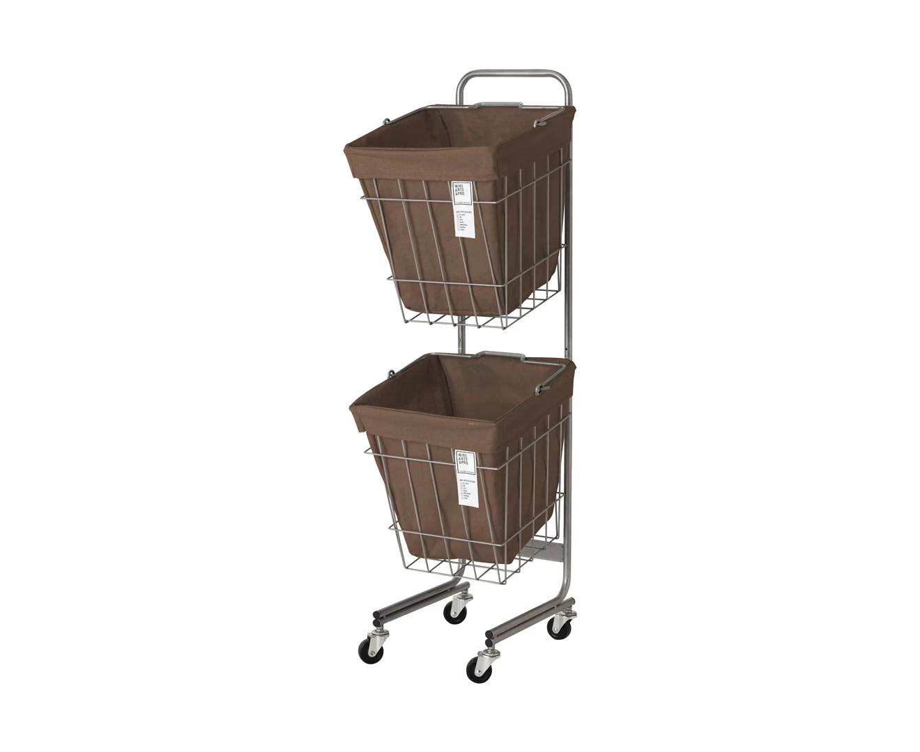 003327 WIRE ARTS & PRO.LAUNDRY SQUARE BASKET DOUBLE WITH CASTER 30L 2BOX