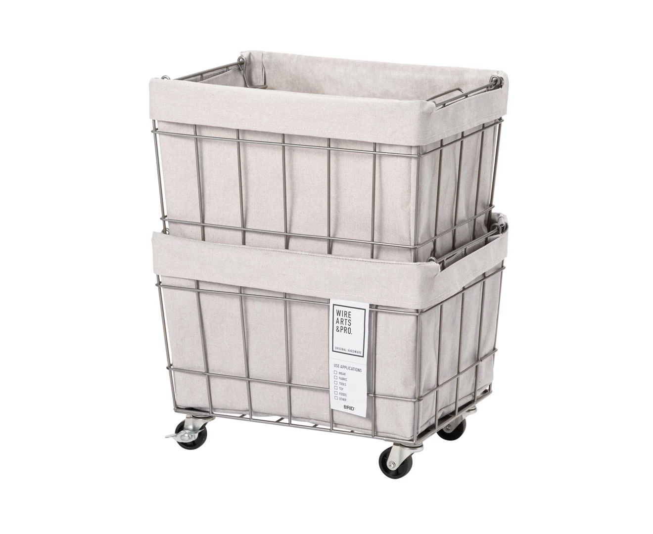 003372 WIRE ARTS&PRO STACKING BASKET 2 with CASTER / WASHABLE COVER