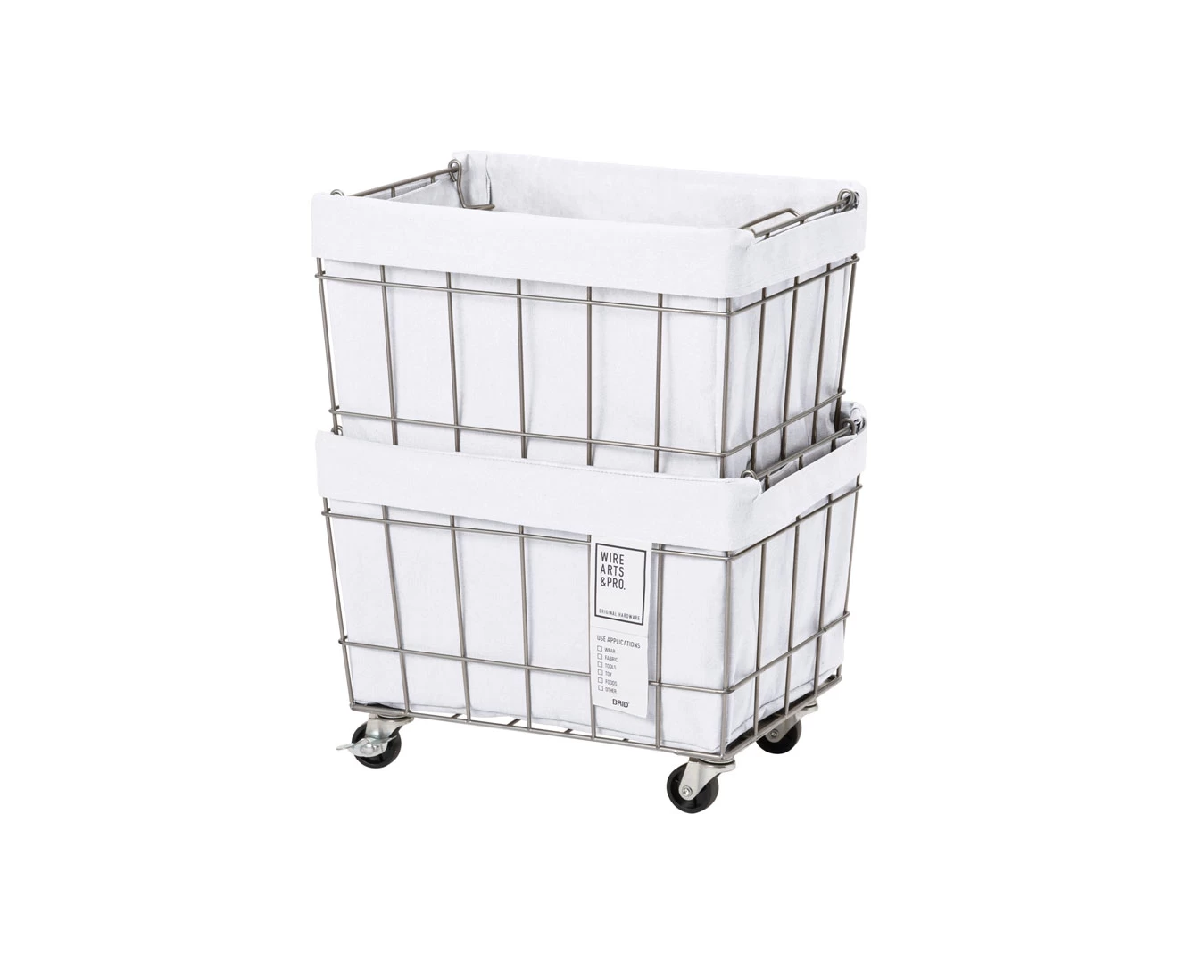 003372 WIRE ARTS&PRO STACKING BASKET 2 with CASTER / WASHABLE COVER