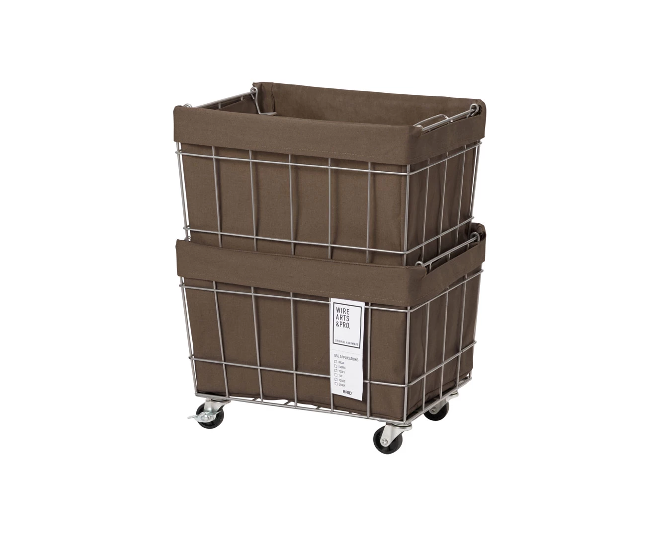 003372 WIRE ARTS&PRO STACKING BASKET 2 with CASTER / WASHABLE COVER