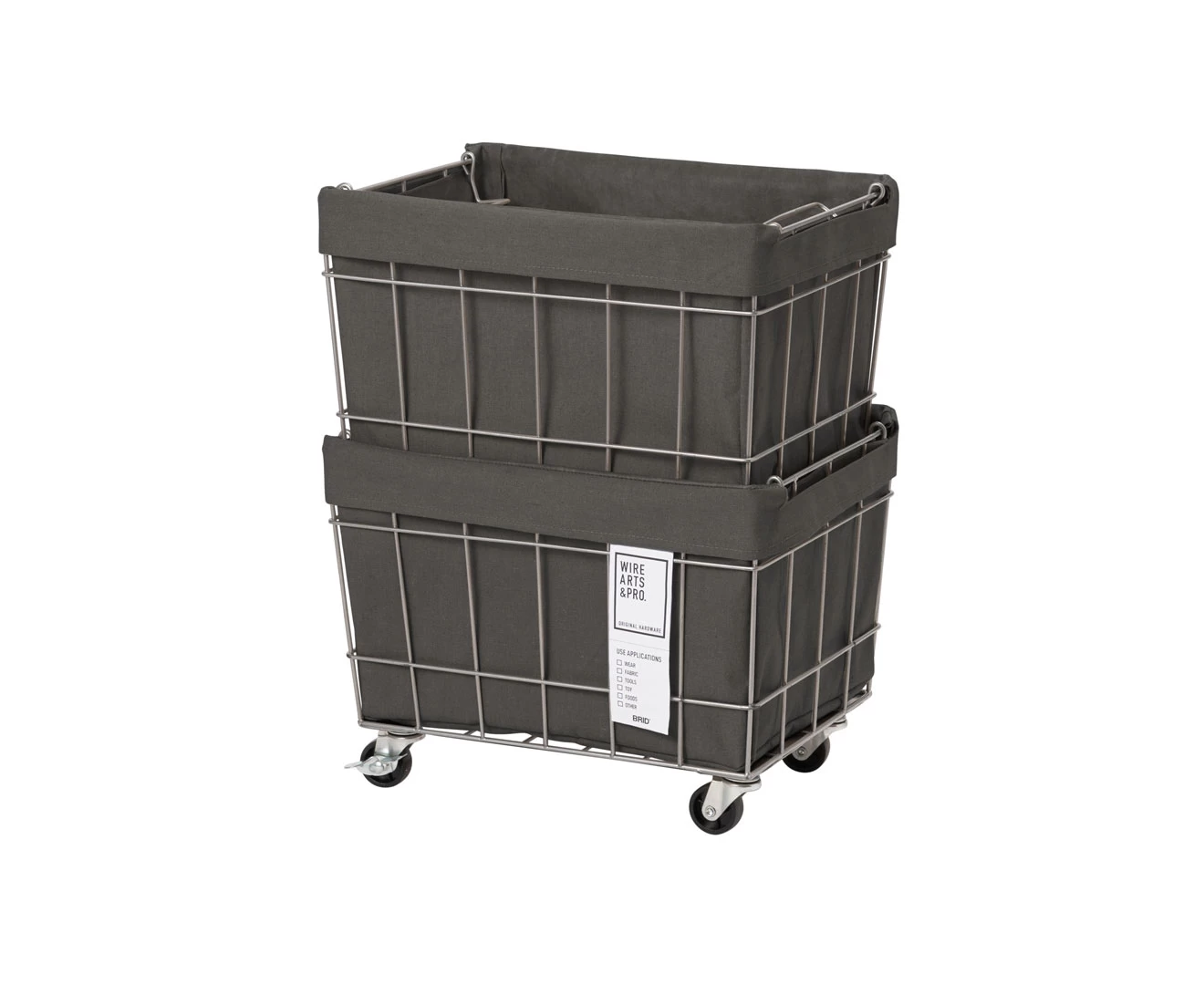 003372 WIRE ARTS&PRO STACKING BASKET 2 with CASTER / WASHABLE COVER