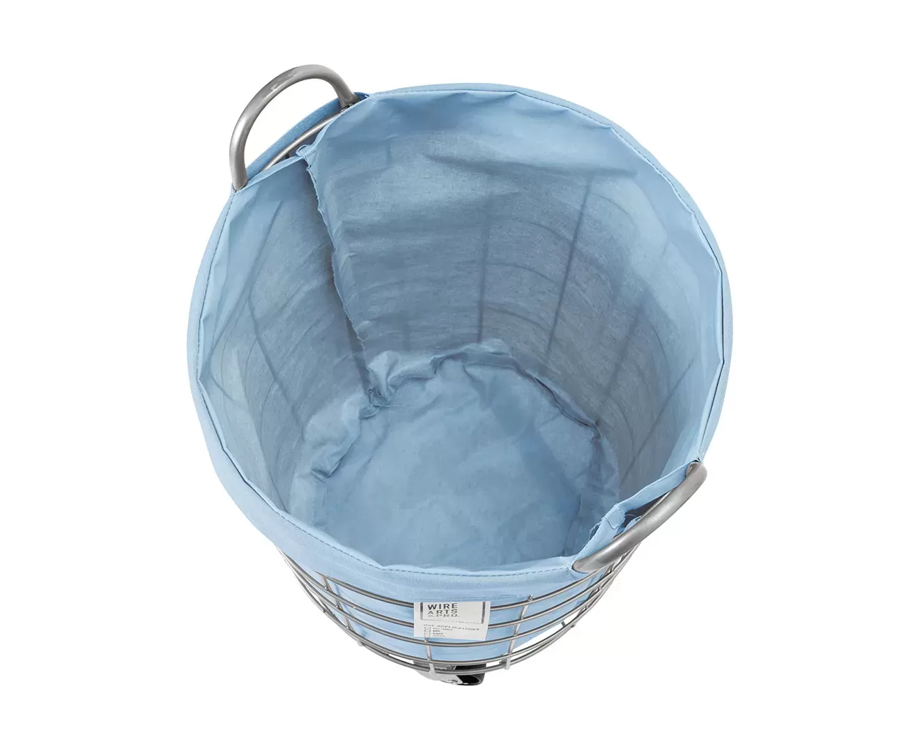 003076 DENIM LAUNDRY ROUND BASKET WITH CASTER 33L