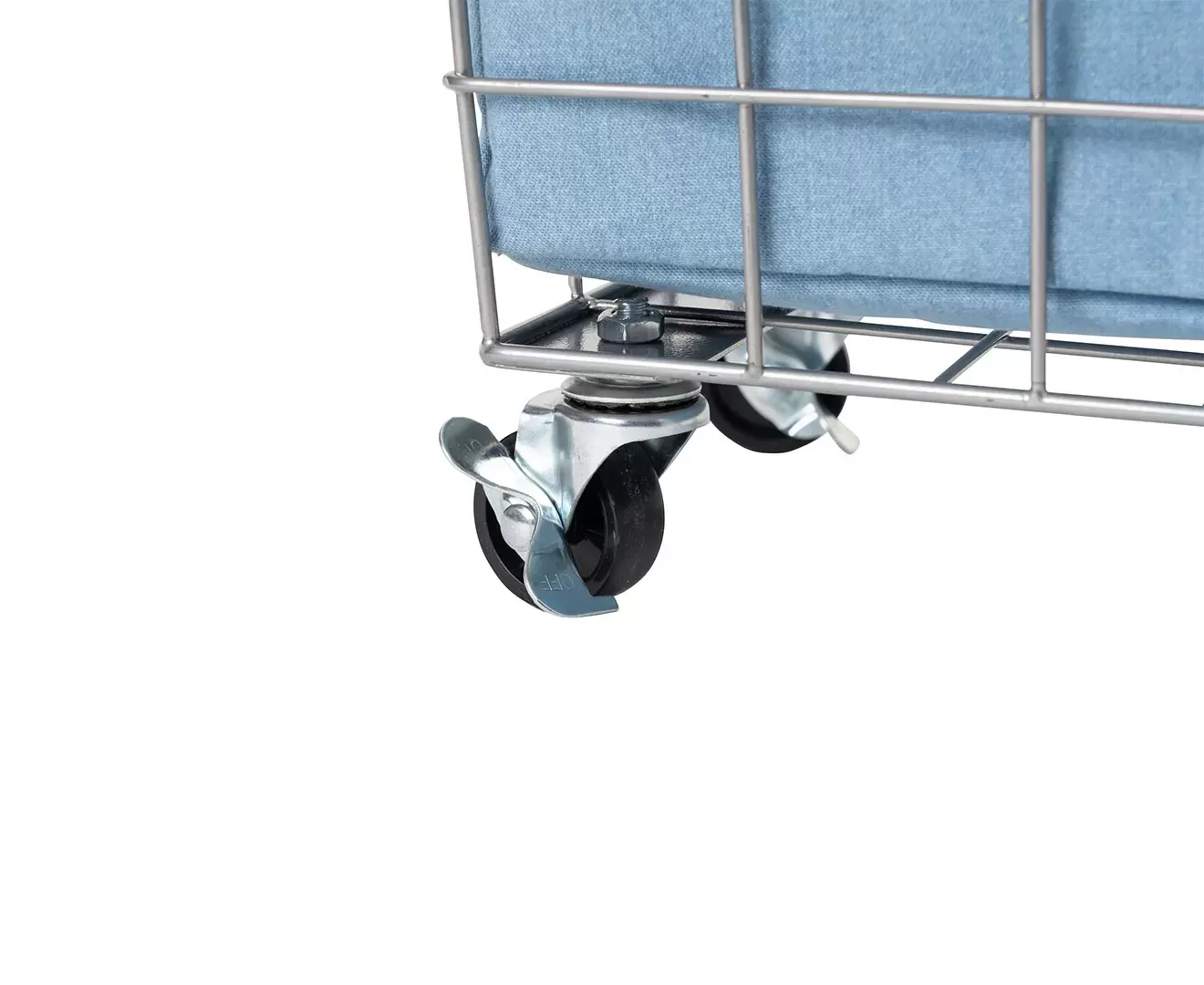 003372 DENIM STACKING BASKET 2 with CASTER / WASHABLE COVER