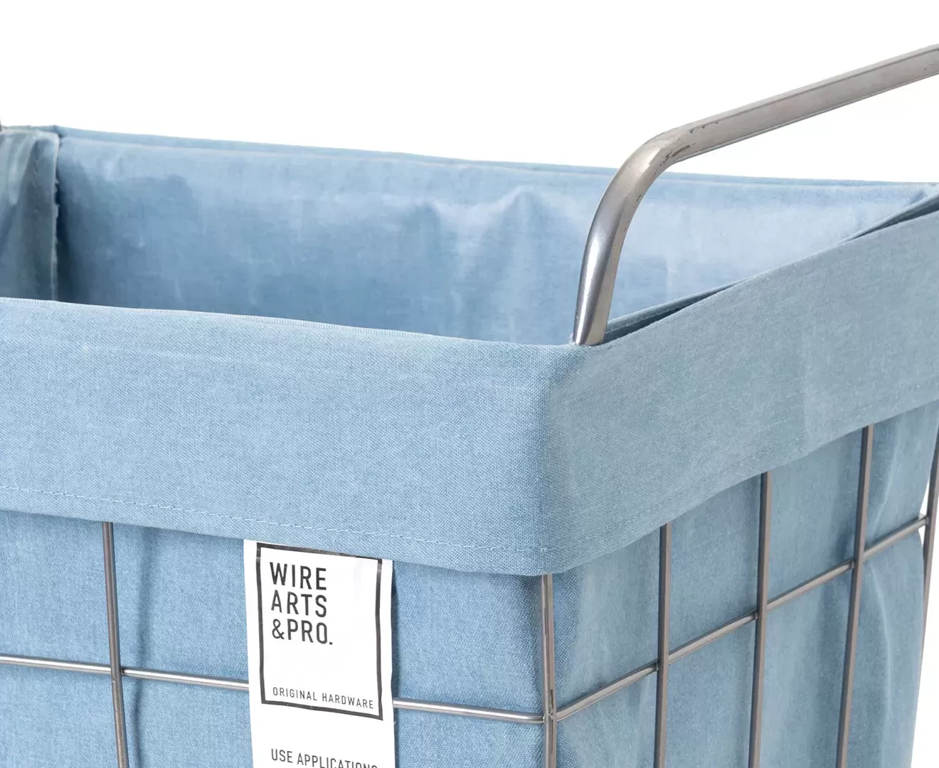 003073 DENIM LAUNDRY SQUARE BASKET WITH CASTER 45L