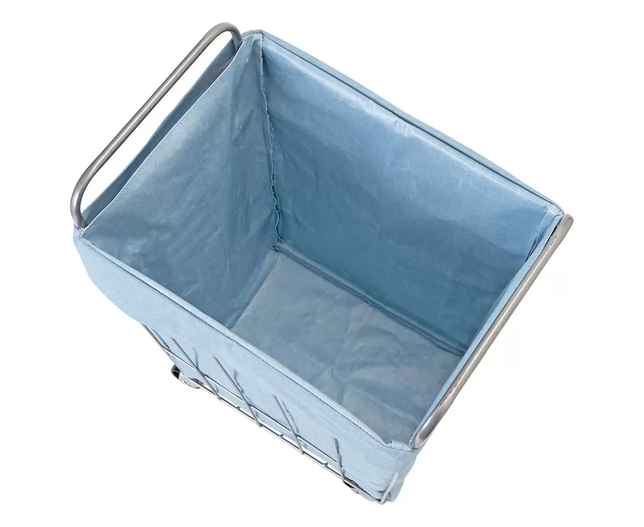 003073 DENIM LAUNDRY SQUARE BASKET WITH CASTER 45L