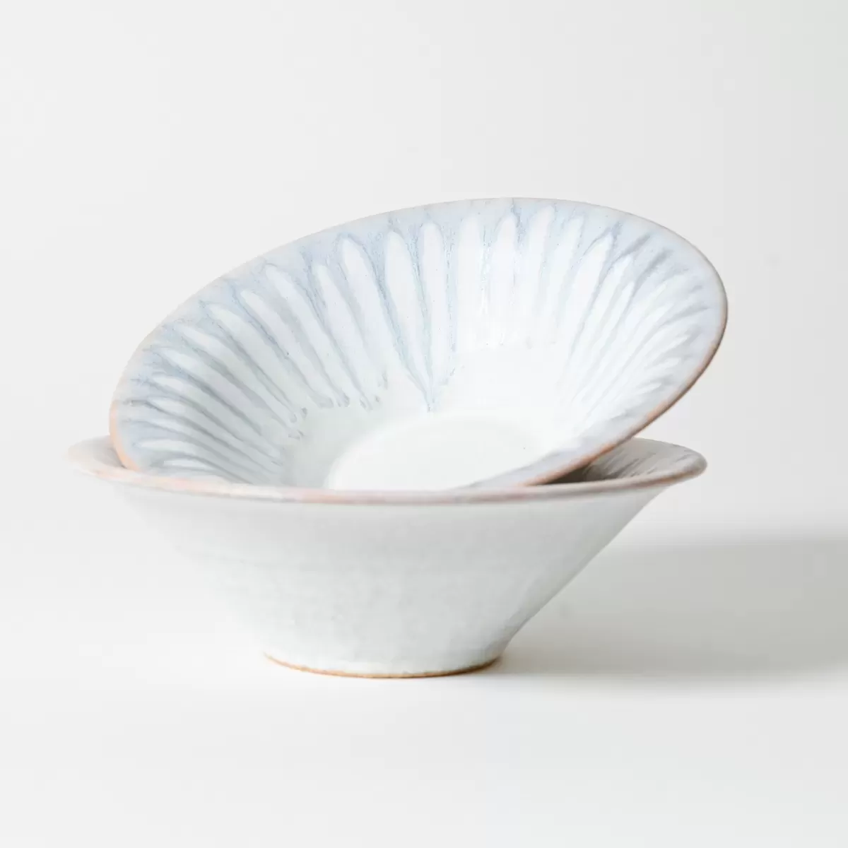 【美濃焼】正陶苑 花-勿忘草色（わすれなぐさ）中鉢　ブルー　Φ18cm