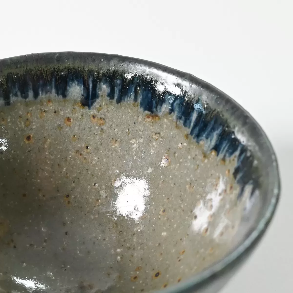 【美濃焼】正陶苑 呉須錆 飯碗 ＜青＞ Φ12.7cm