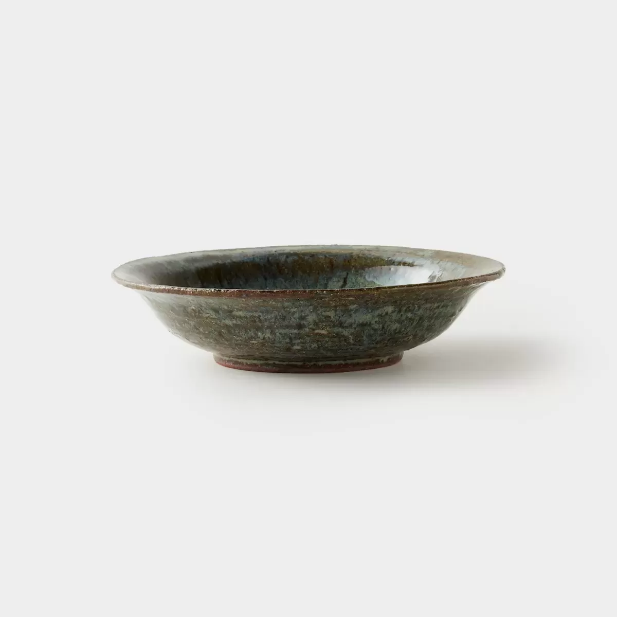 【信楽焼】信楽四季彩陶 －冬至　中深皿　寒雲雀（ふゆひばり） φ20cm