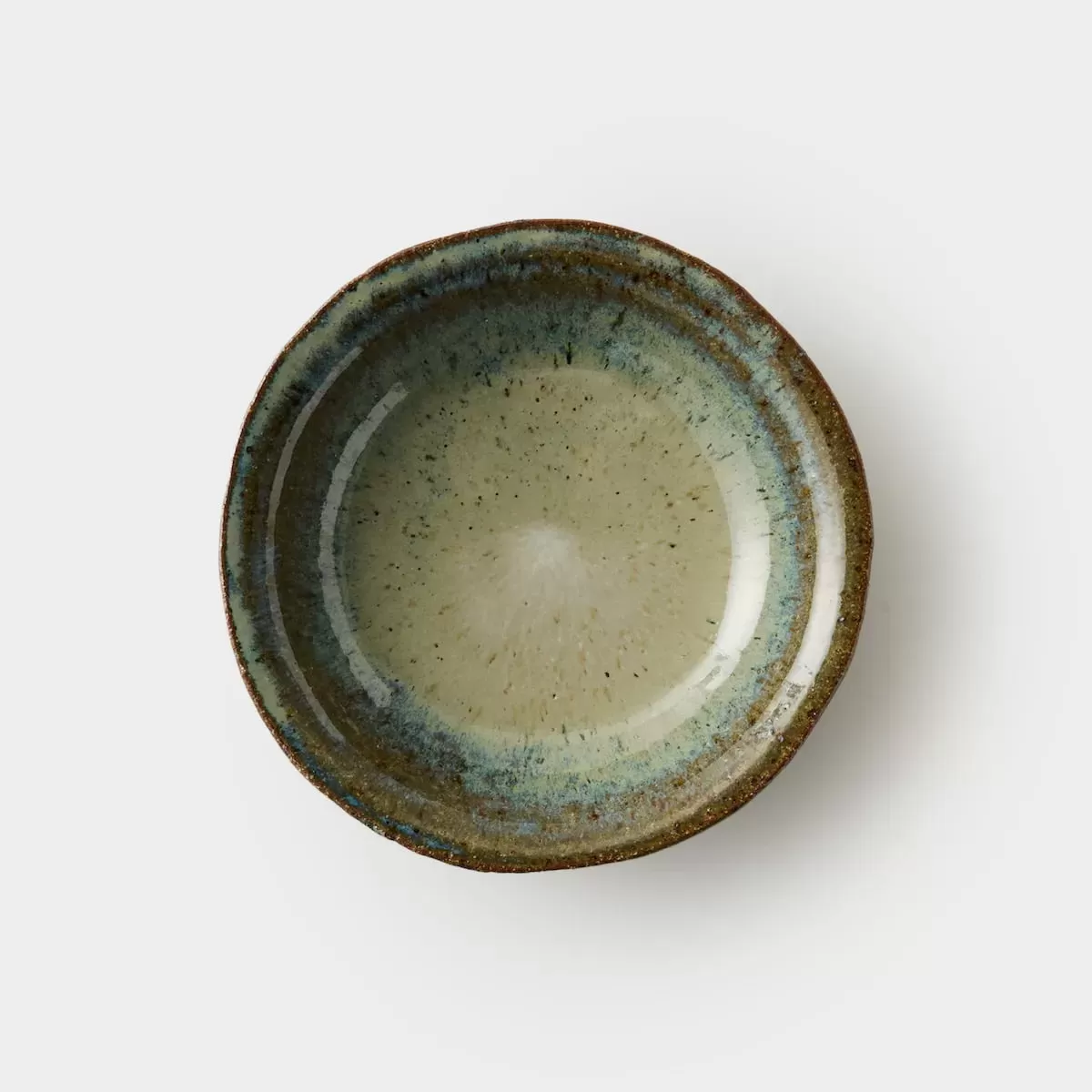 【信楽焼】信楽四季彩陶 －冬至　中深皿　寒雲雀（ふゆひばり） φ20cm
