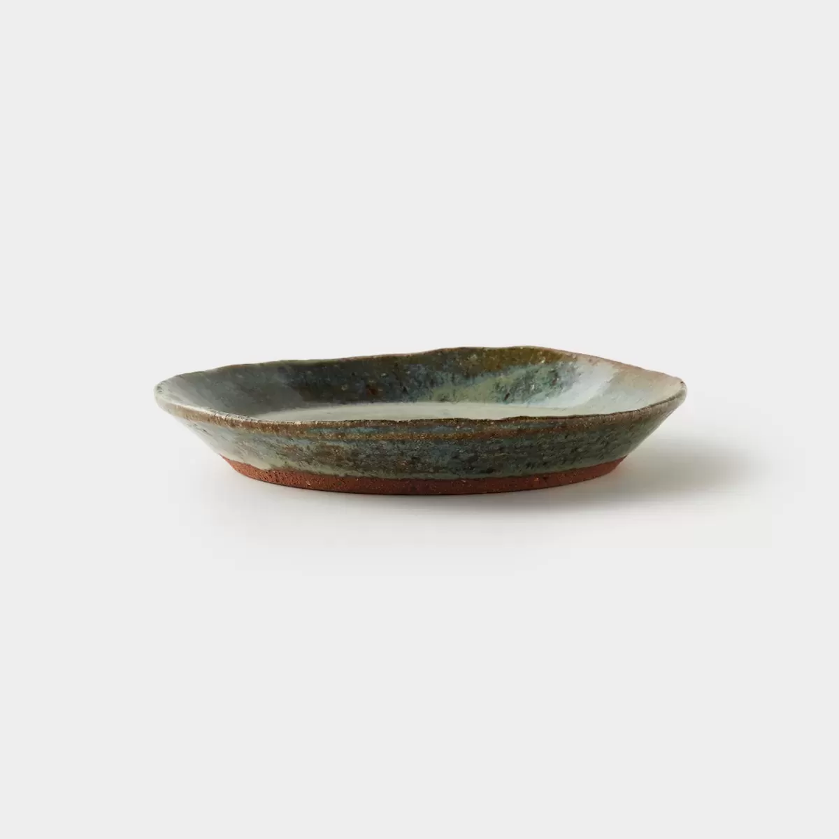 【信楽焼】信楽四季彩陶 －冬至　平皿　寒雲雀（ふゆひばり） φ18.8cm