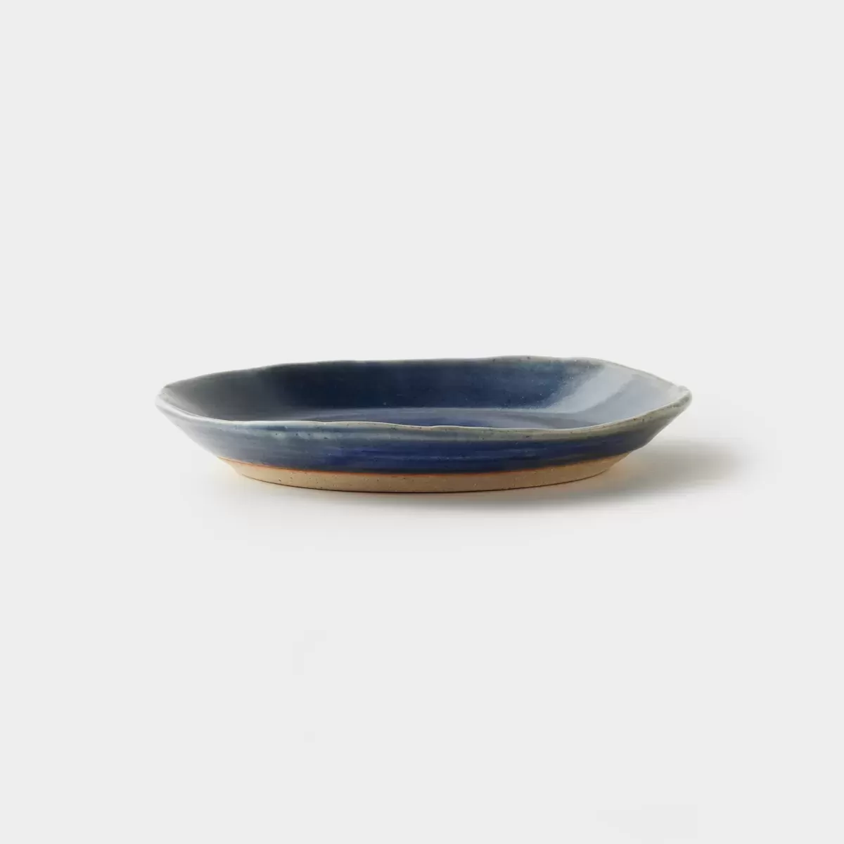 【信楽焼】信楽四季彩陶 －冬至　平皿　蒼海（そうかい） φ18.8cm