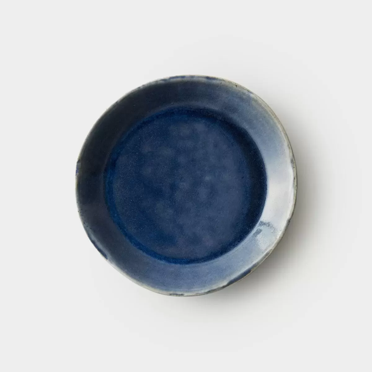 【信楽焼】信楽四季彩陶 －冬至　平皿　蒼海（そうかい） φ18.8cm