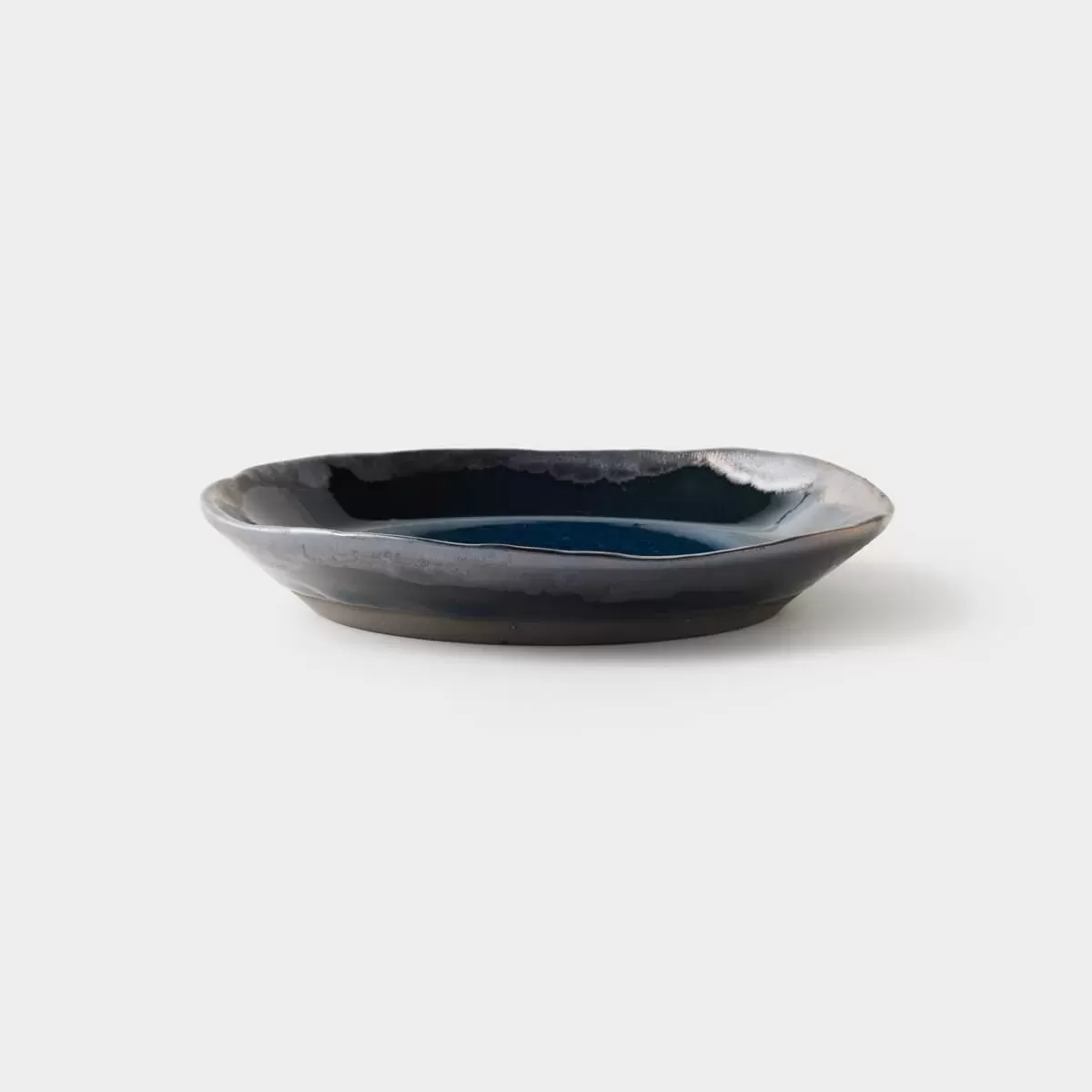【信楽焼】信楽四季彩陶 －小暑　平皿　翠雨 （すいう） φ18.8cm