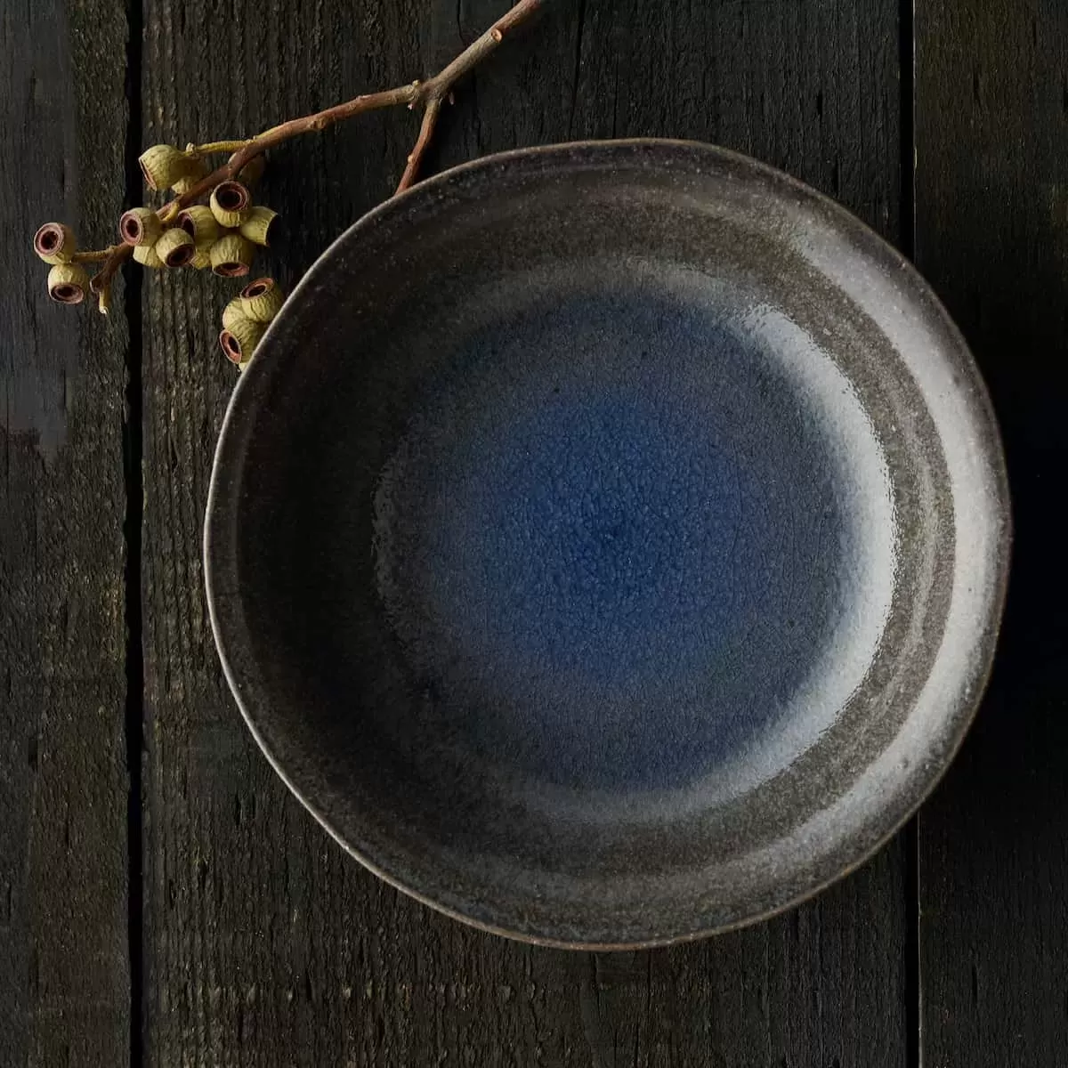 【信楽焼】信楽四季彩陶 －清明　中深皿　朧月（おぼろづき） φ20cm