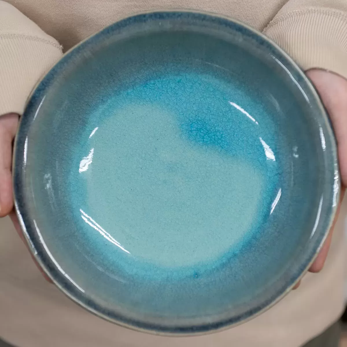 【信楽焼】信楽四季彩陶 －小寒　中深皿　しづり雪　φ20cm