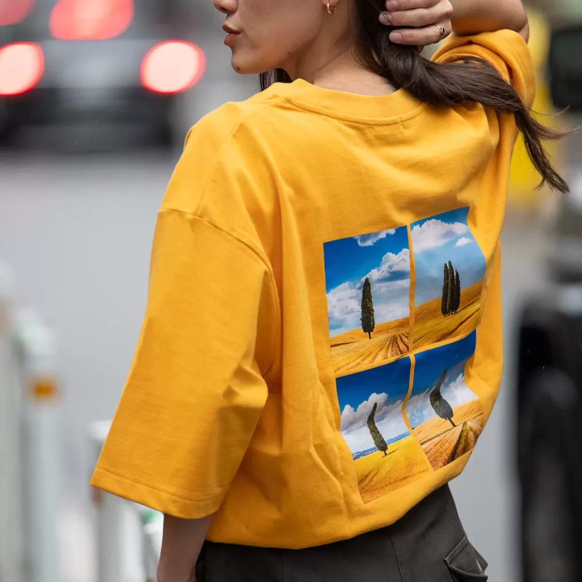 【SATOMI YAMAUCHI】WHEREABOUTS II Relaxed fit T-shirts 【B】マスタード