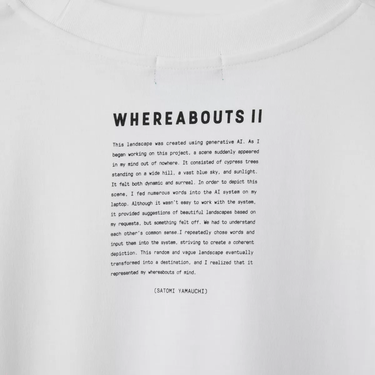 【SATOMI YAMAUCHI】WHEREABOUTS II Relaxed fit T-shirts 【A】ホワイト