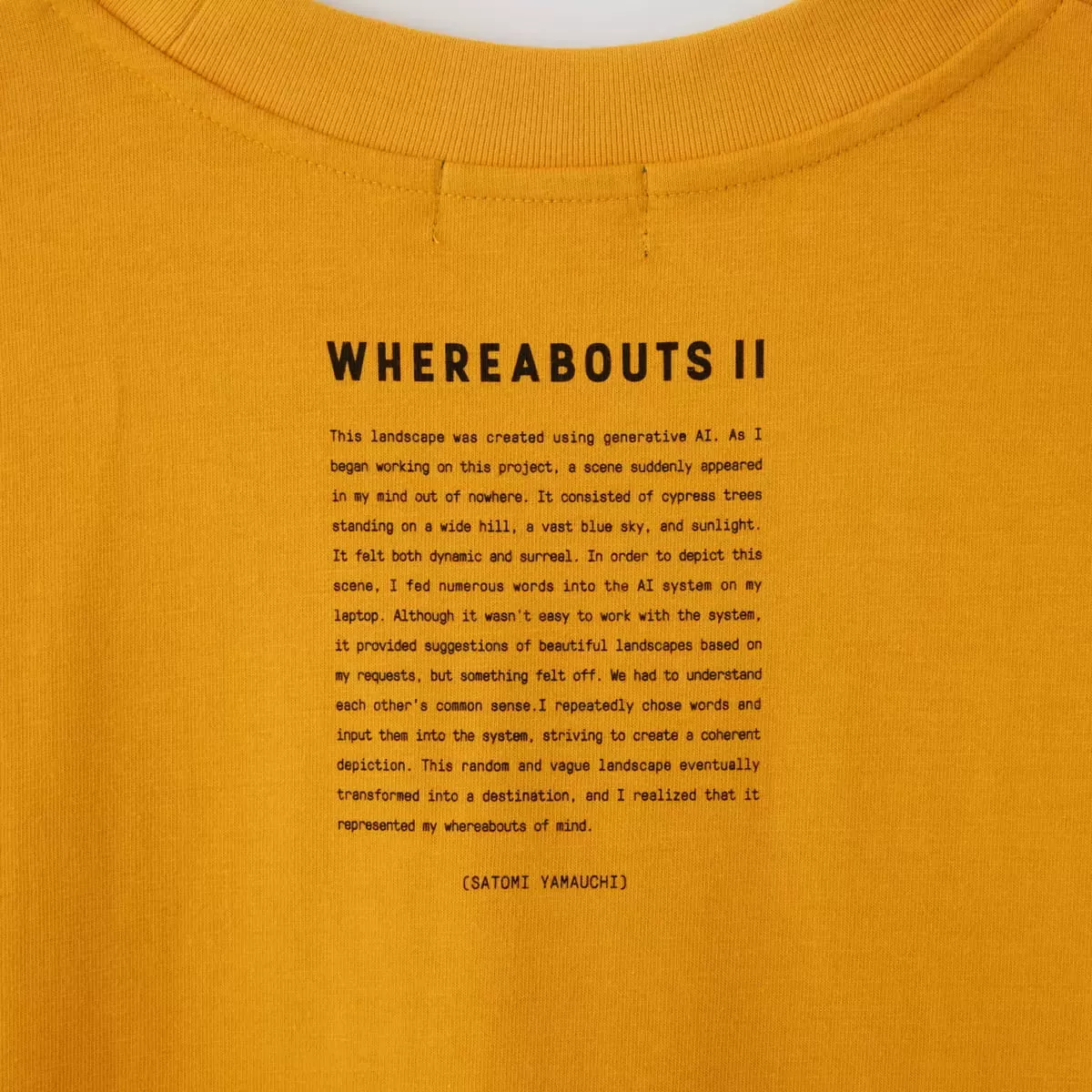【SATOMI YAMAUCHI】WHEREABOUTS II Relaxed fit T-shirts 【A】マスタード