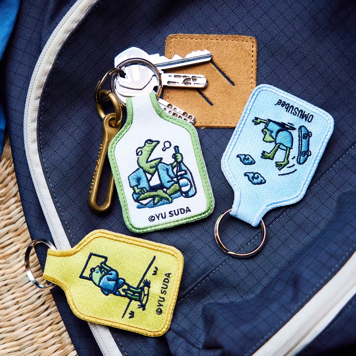 YU SUDA×OMUSUbee 刺繍キーホルダー スケートボード