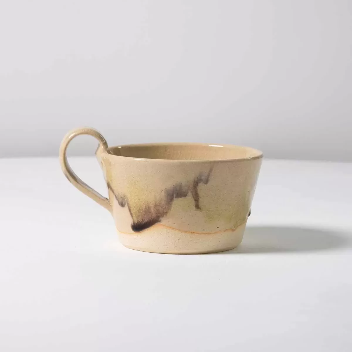【信楽焼】信楽イマジンImagine スープカップ_クリア×茶