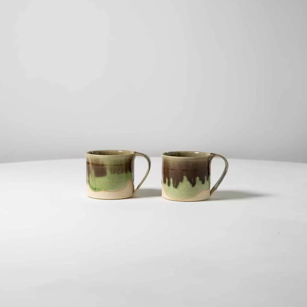 【信楽焼】信楽イマジンImagine 寸胴マグカップ_茶×緑