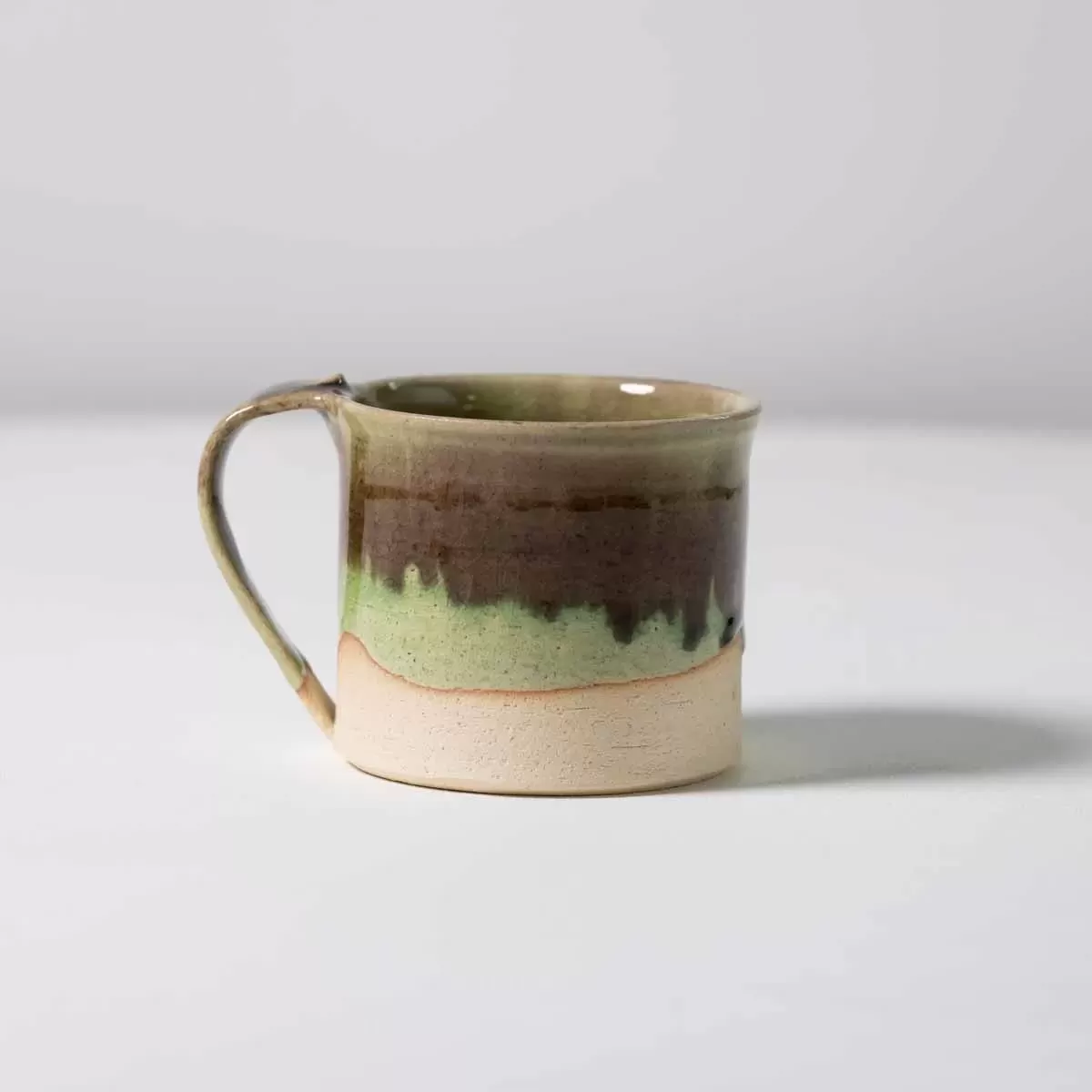 【信楽焼】信楽イマジンImagine 寸胴マグカップ_茶×緑