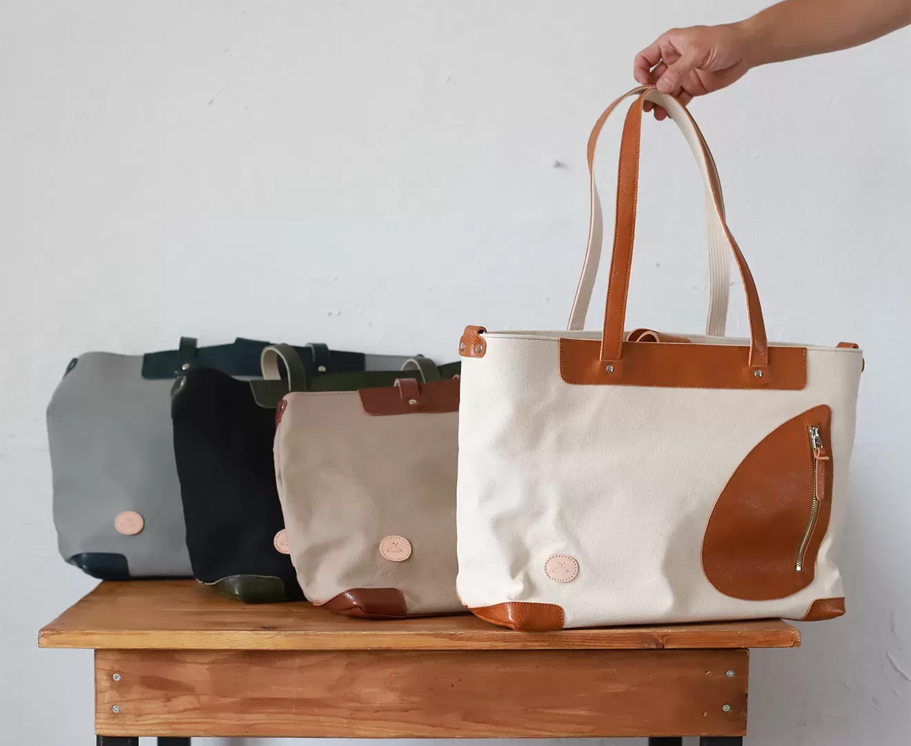DUOトート 帆布×牛革 トートバッグ
