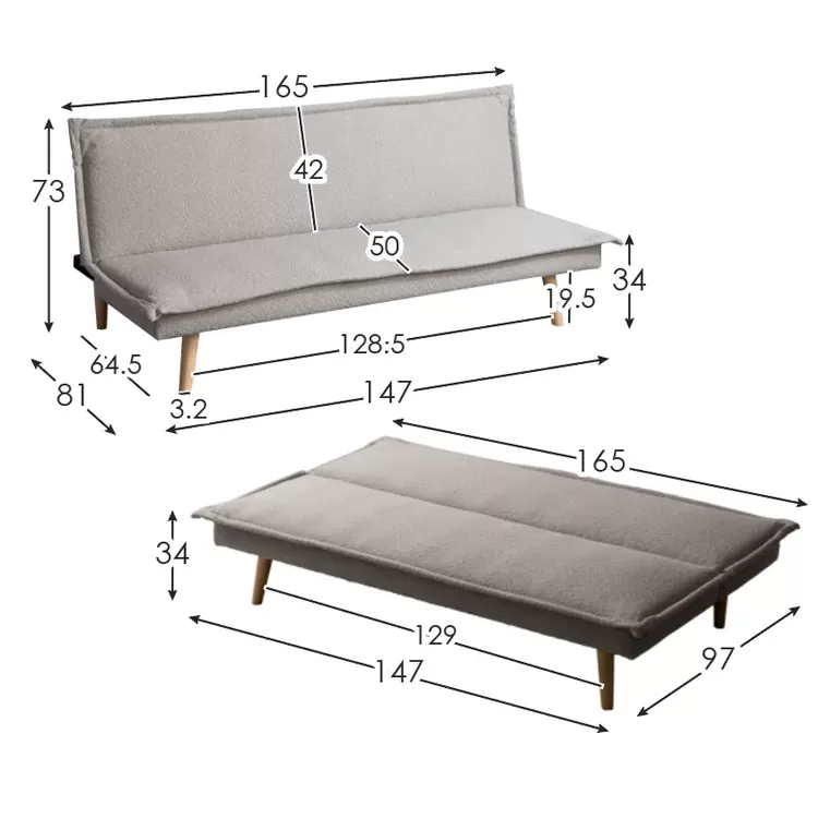 3Pソファベッド Capella（カペラ）SFB-A1653P