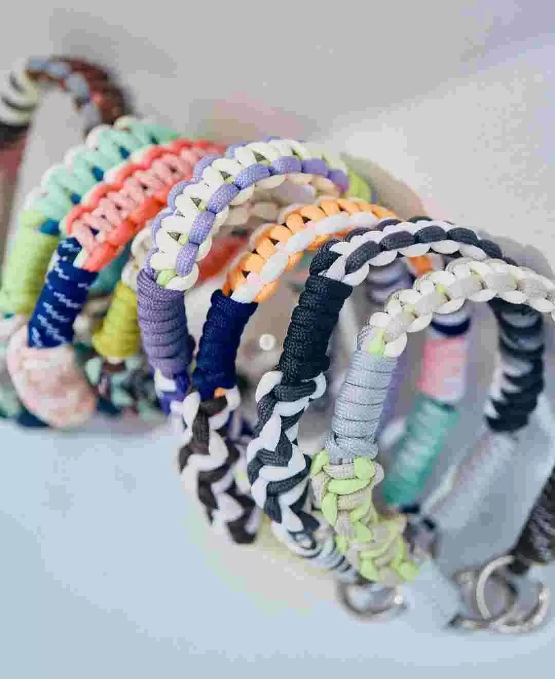 ソロモン編み ショートストラップ マルチカラー3