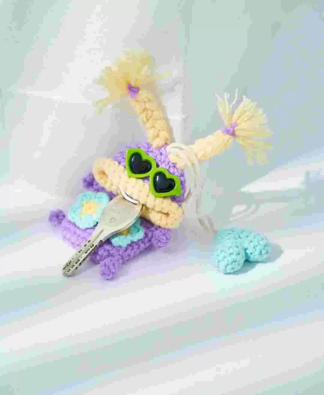 毛糸のキーケース　バカンスシリーズ