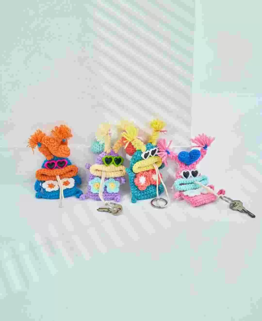 毛糸のキーケース　バカンスシリーズ