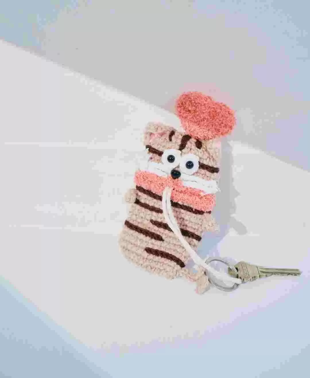 毛糸のキーケース　アニマルシリーズ