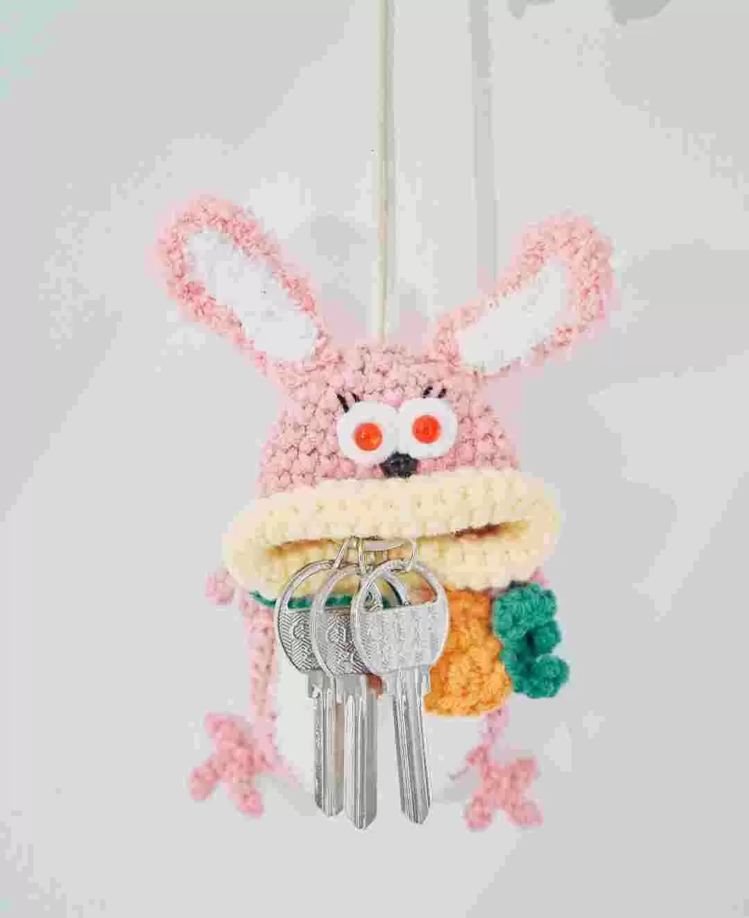 毛糸のキーケース　アニマルシリーズ