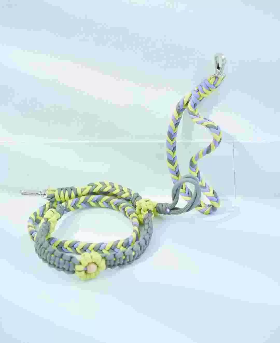 ソロモン編み スマホストラップ 3WAY ポイントフラワー