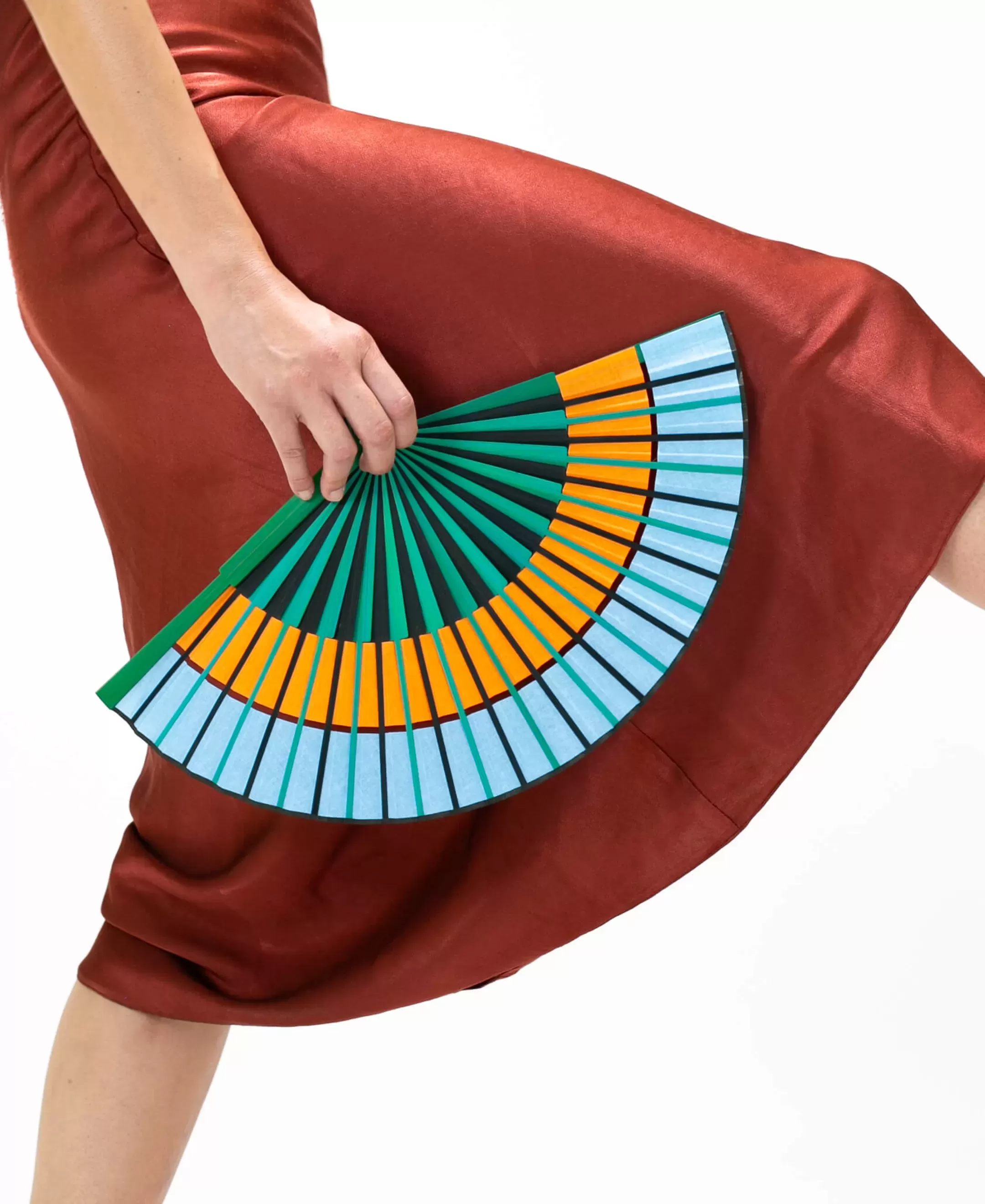 二重虹扇子（青／緑／橙）
