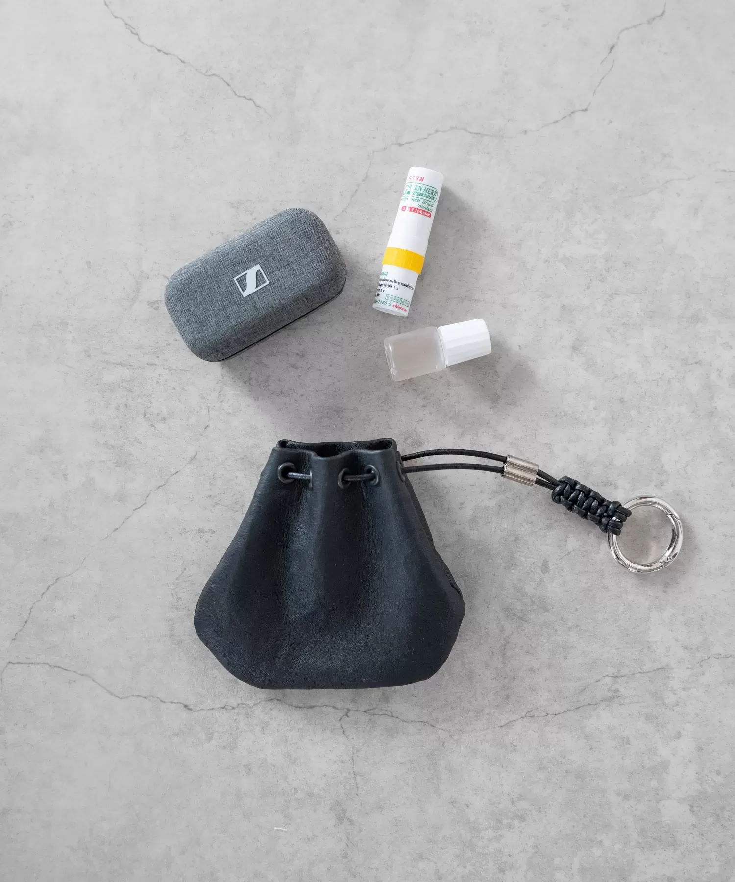 超軽量ダイニーマレザー 巾着キーリング