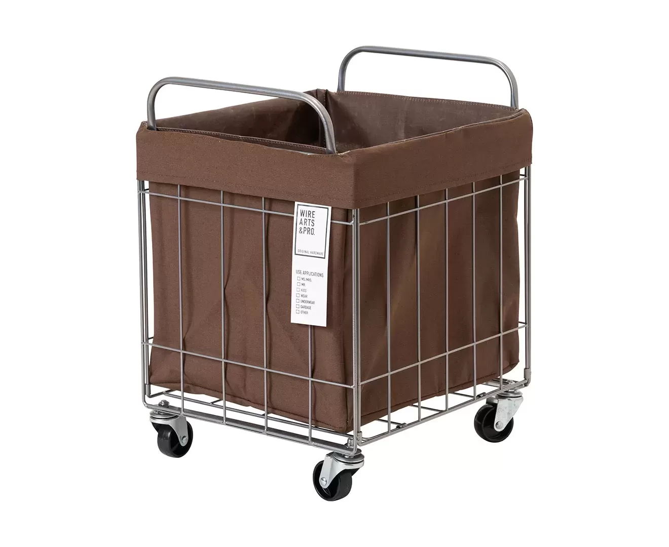 003385 FOLDING LAUNDRY SQUARE BASKET with CASTER 40L WIDE