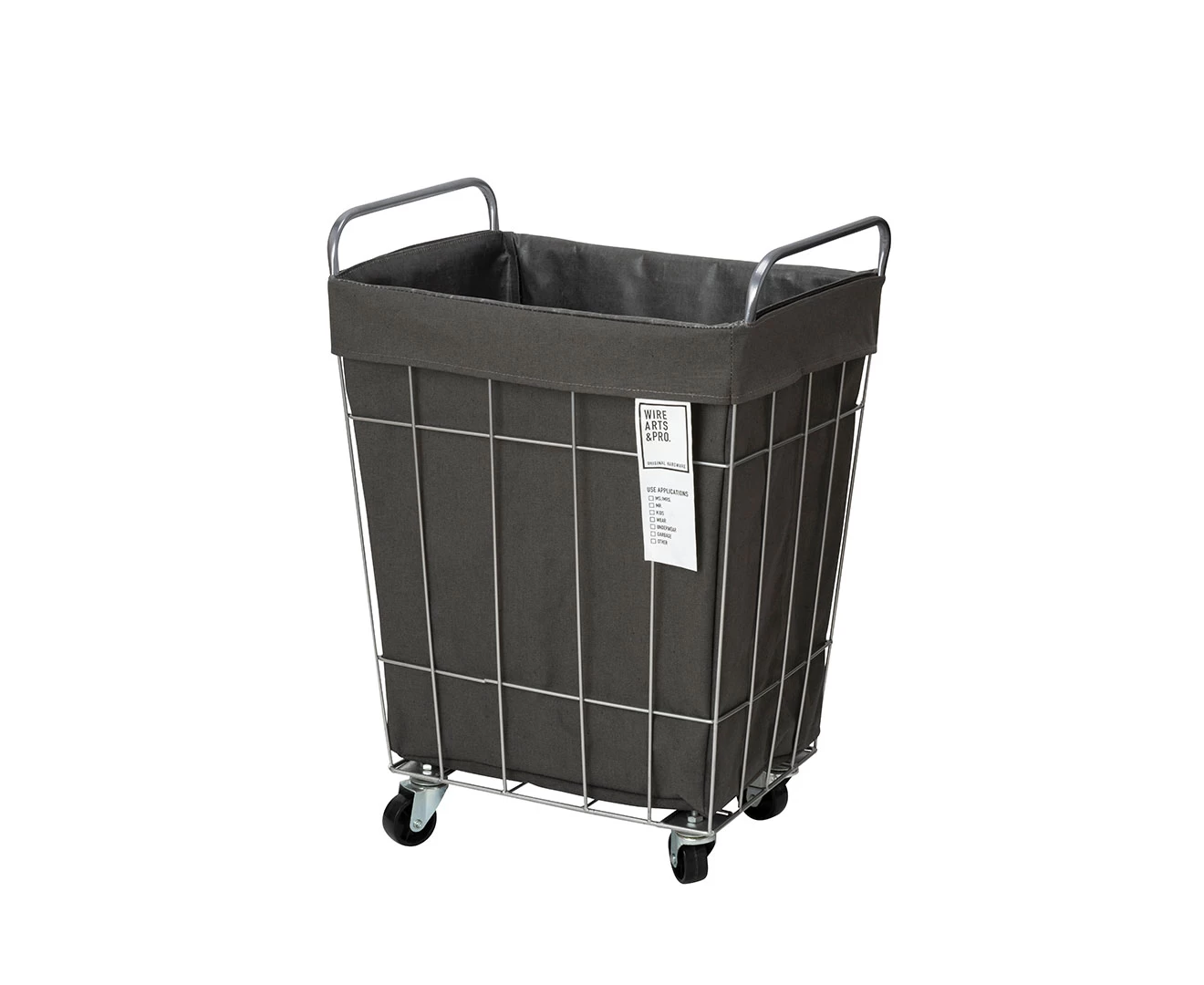 003073 WIRE ARTS & PRO.laundry SQUARE BASKET WITH CASTER 45L