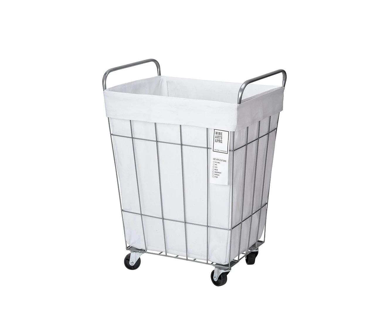 003073 WIRE ARTS & PRO.laundry SQUARE BASKET WITH CASTER 45L