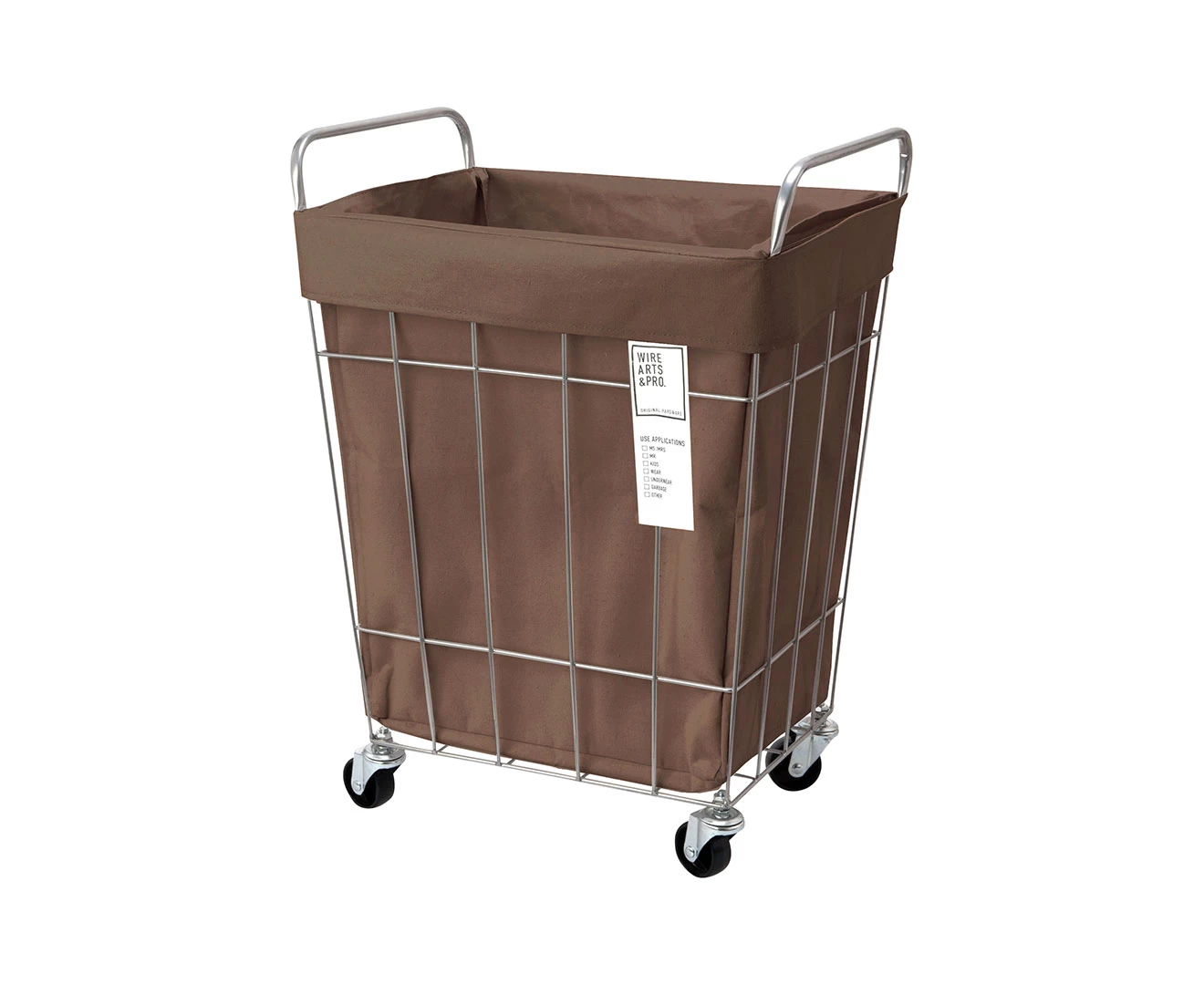 003073 WIRE ARTS & PRO.laundry SQUARE BASKET WITH CASTER 45L