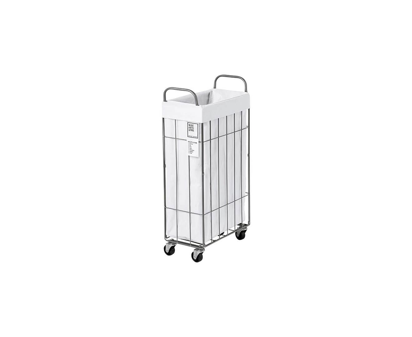 003307 WIRE ARTS&PRO FOLDING LAUNDRY SQUARE BASKET with CASTER 40L/SLIM