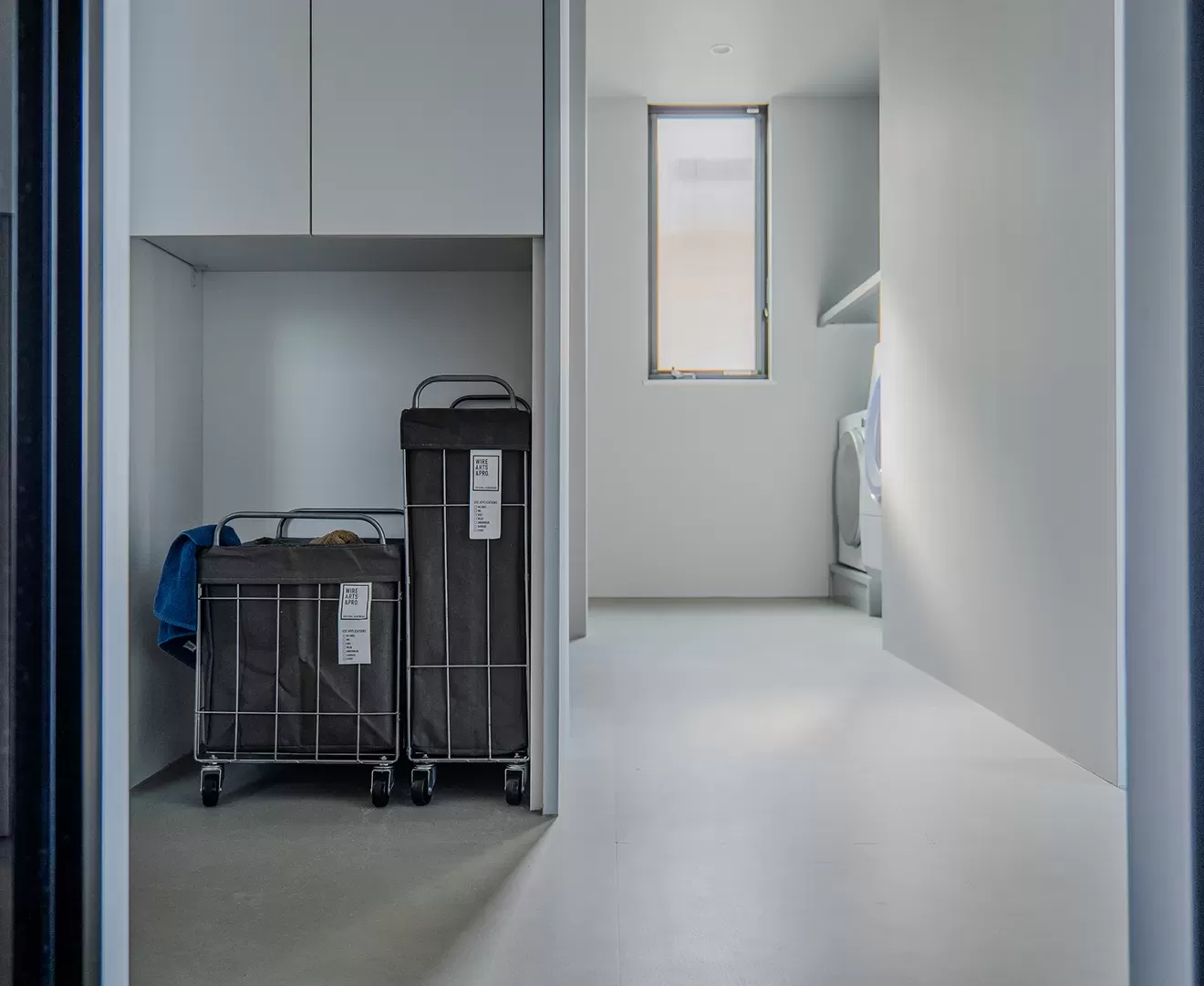 003307 WIRE ARTS&PRO FOLDING LAUNDRY SQUARE BASKET with CASTER 40L/SLIM