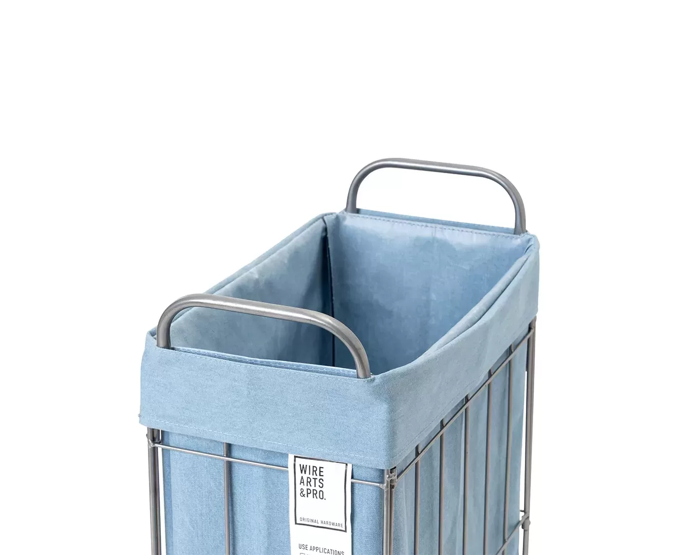 003307 DENIM FOLDING LAUNDRY SQUARE BASKET with CASTER 40L/SLIM
