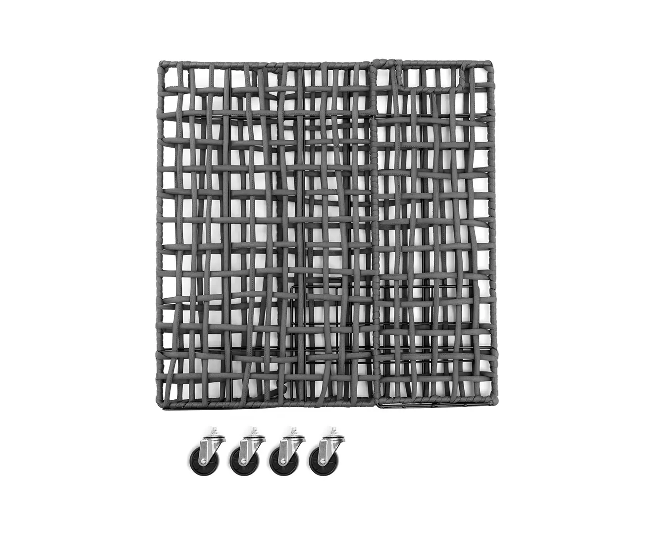 003427 FOLDING ROUGH KNIT LAUNDRY BASKET with CASTER 40L/SLIM